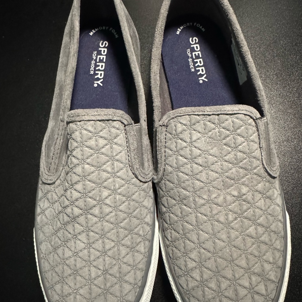 Sperry Gray Quilted Slip-On Shoes